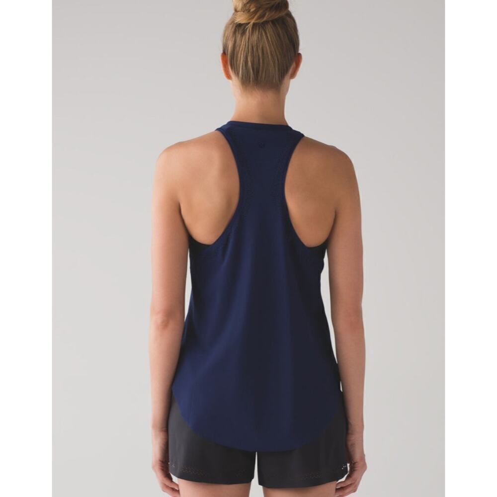 Lululemon Work Out To Water Tank Navy Blue Lightweight Racerback - Picture 2 of 6